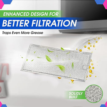 5 7/8 x 13 3/8 x 3/32 inch - 2 Pack - GE Microwave Grease Filters WB06X10596 WG02F00523.