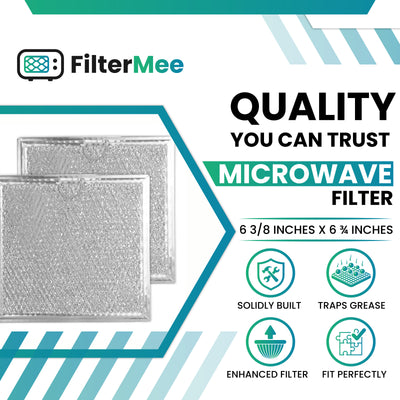 6 3/8" x 6 7/8" GE WB02X11534 Microwave Grease Filter - 2 Pack