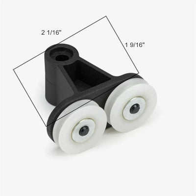 FilterMee Lateral Angle Shower Door Roller Assembly, Black and White, # 10-075 Straight version5.2 x 4.9 cm