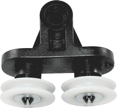 FilterMee Contura Round Shower Door Roller Assembly, 2.5 cm Diameter Wheels, Black and White