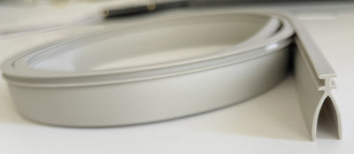 Shower Door Bottom Seal for Manhattan Double Fins 34 inches, 86.4 cm, Grey Rubber Splash Guard