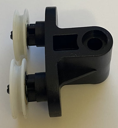 OEM Contura Round Shower Door Roller Assembly, 2.5 cm Diameter Wheels, Black and White