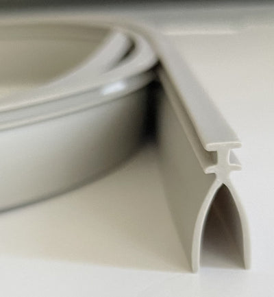 Shower Door Bottom Seal for Manhattan Double Fins 34 inches, 86.4 cm, Grey Rubber Splash Guard