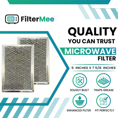 5" x 7 5/8" Panasonic  K400B2510AP, K400B244BL, NN-S244BL Microwave Grease Filter - 2 Pack