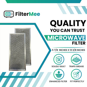5 7/8" x 13 3/8" Frigidaire 5304465235, 5304456090, 1198235 Microwave Grease Filter - 2 Pack