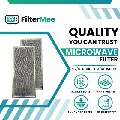 5 7/8" x 13 3/8" Whirlpool W10208631A 6802 6802A Microwave Grease Filter - 2 Pack