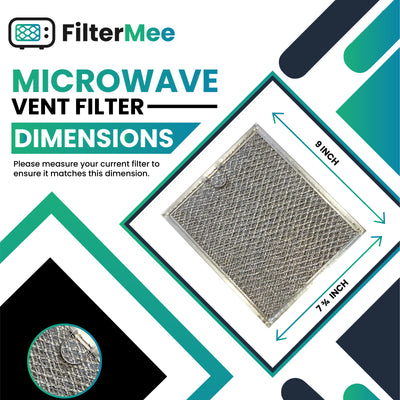 7 ¾" x 9" - GE WB06X10125 WB6X486 Microwave Grease Filters - 2 Pack