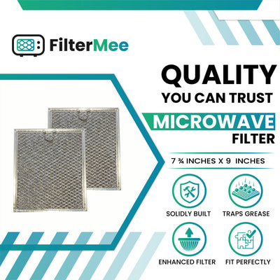 7 ¾" x 9" - Panasonic  F400B5H00AP F400B6Z00AP 1036077 Microwave Grease Filter - 2 Pack