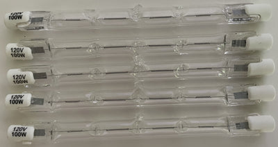 R7S 118mm 100 Watts 120V Halogen Light Bulb Replacement - 5 Pack