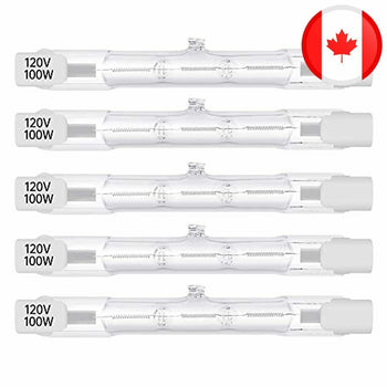 R7S 78mm 100 Watts 120V Halogen Light Bulb Replacement. 5 Pack