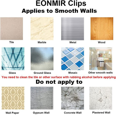 Pinces pour rideau de douche, protection contre les éclaboussures de douche, évite les sols glissants, lot de 2